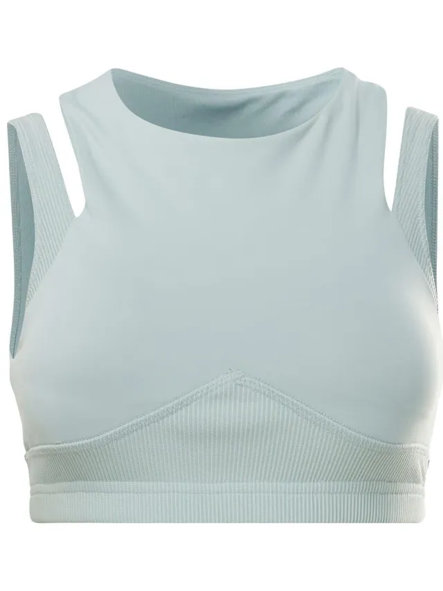 Reebok Sportbeha met meerdere lagen voor dames (Studio-model) (Blauw), foto 2