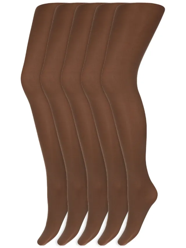 Marianne Gekleurde Panty’S | Micro | 60 Denier | Merk: Marianne | Maat: S T/M Xxl | Kleur: Bruin | 5 Paar