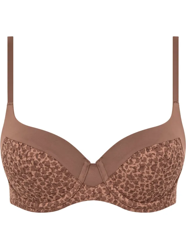 Chantelle T-shirt Beugel Bh - Sepia- Norah -Voorgevormde bh met naadloze cups - 75C - Beige