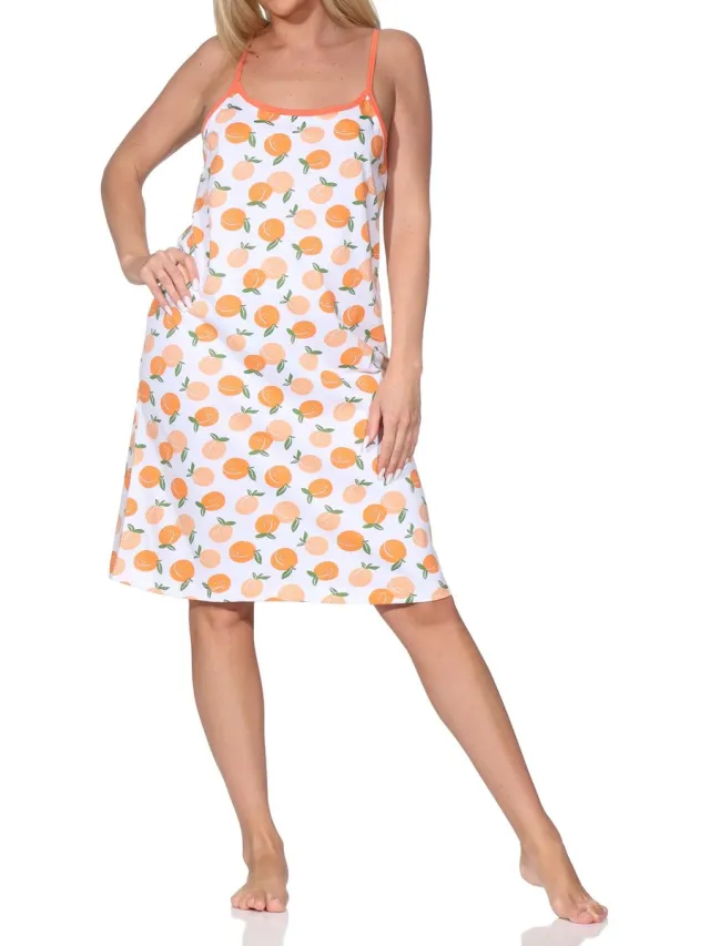 Normann dames nachthemd met spaghettibandjes – Zomerse look – ook in grote maten creme