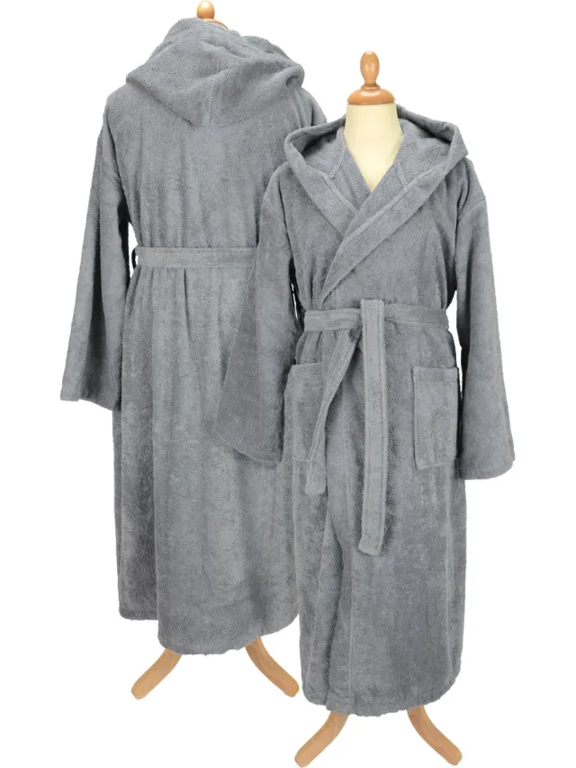 ARTG Robezz - Badjas met Capuchon - 100% Badstof Katoen - Anthraciet Grijs - (2XL) Antraciet Grijs