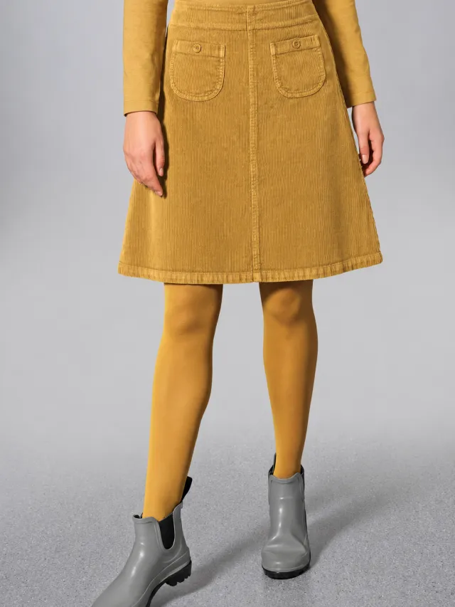 HempAge dames vegan Rok Simple Cord Dijon Geel