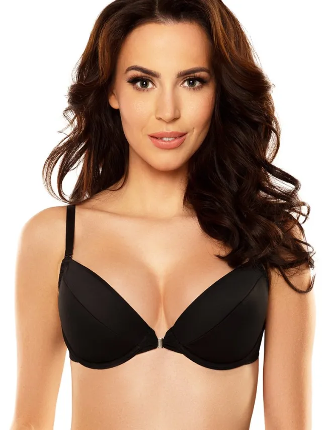 Vivisence dames push-up bh 1040 beugel strapless inzetcup met voorsluiting, zwart, 70e