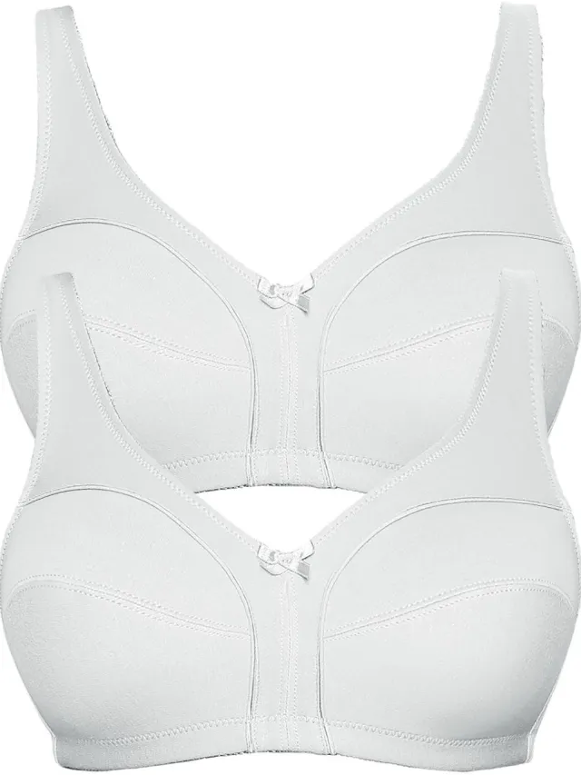 Viania 2-pack katoenen soft beha Basic Wit Wit