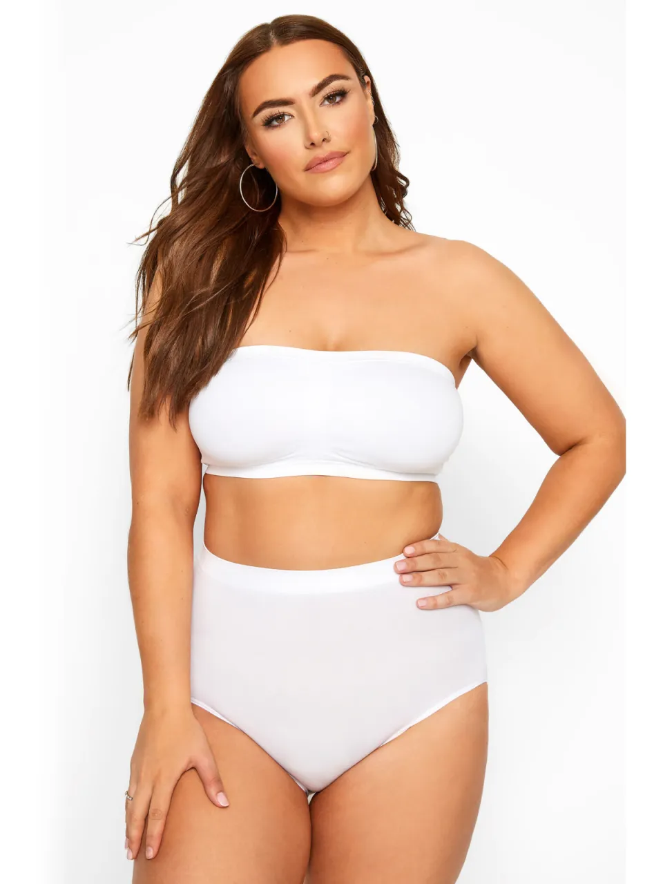 Yours Witte Naadloze, Gevoerde Bandeaubh Zonder Beugel-48 White