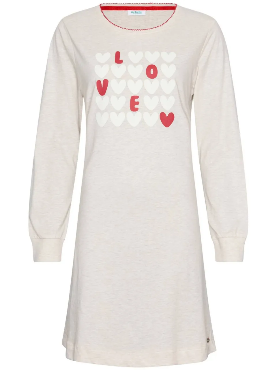 Rebelle Endless Love nachthemd lichtbeige lichtbeige/wit/rood, foto 2