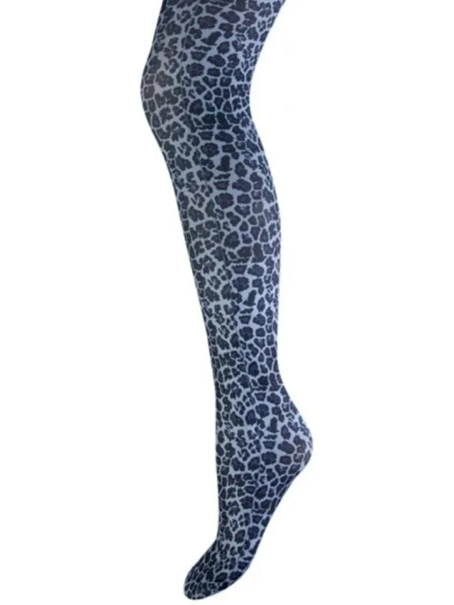 Marianne panty panterprint grijs / blauw blauw/grijs