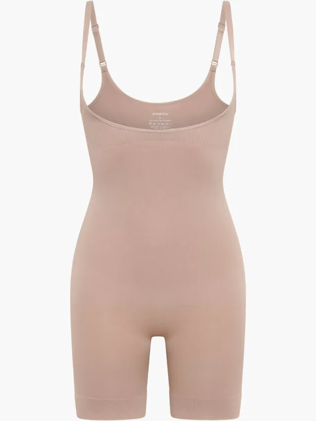 cfab Corrigerende bodysuit met open decolleté - Beige - 4XL - Corrigerende Body - Naadlos - corrigerend ondergoed dames