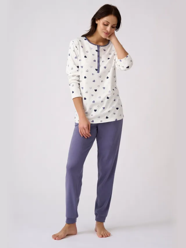 Damart Thermolactyl pyjama van interlockbreisel - Dames - Wit - 54-56 (XXL)