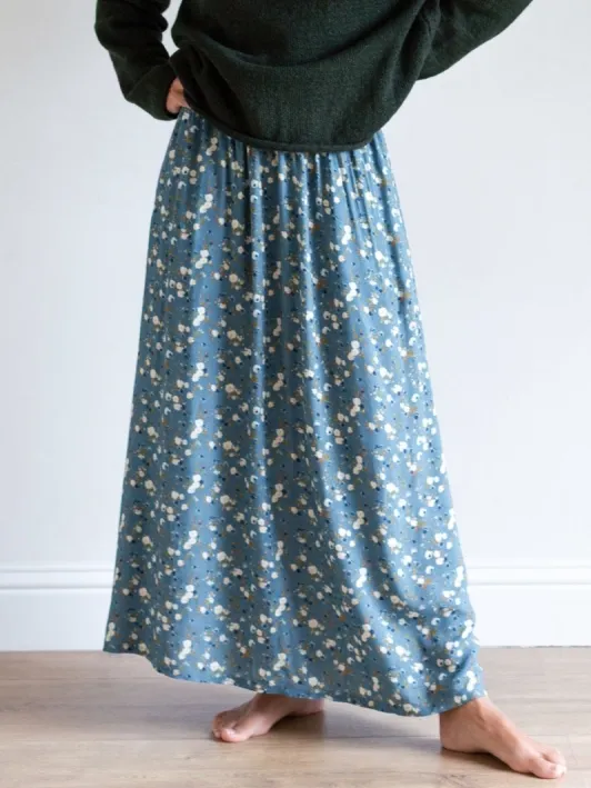 TWOTHIRDS dames vegan Rok Binlang Blauwe Bloemen