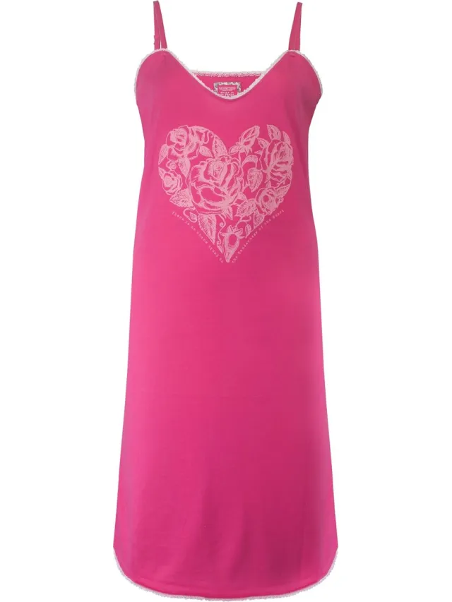 Tenderness Dames Nachthemd - Spaghetti Bandje - Roze