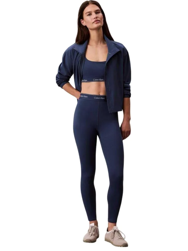 Calvin Klein Moderne sportbeha voor dames met gemiddelde ondersteuning (Donkere Denim) Blauw