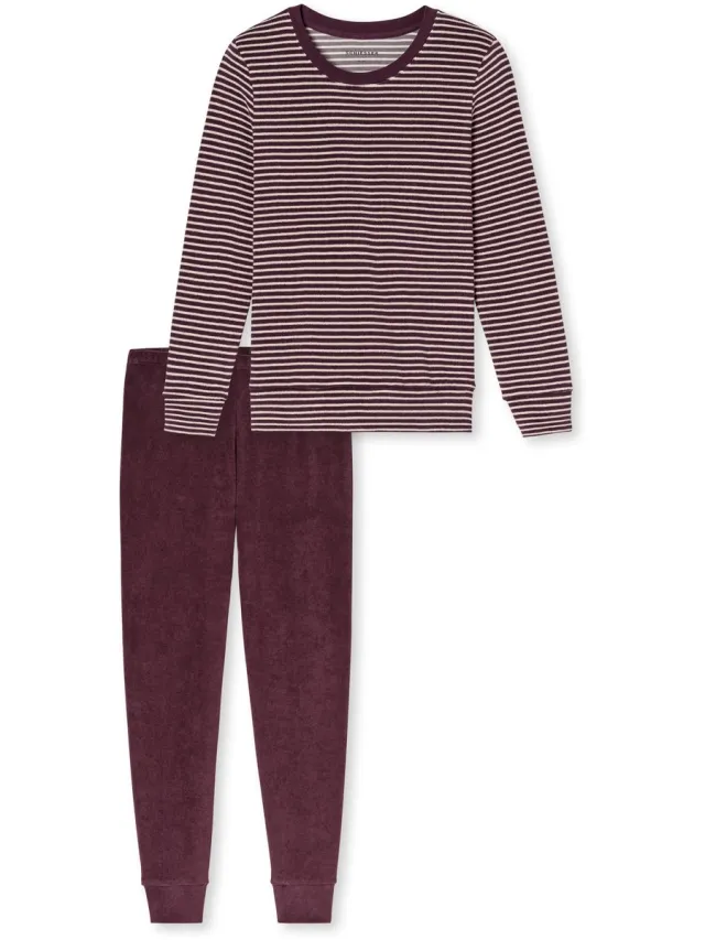 Schiesser Pyjama lang - Dames - Pyjamas cacaobruin