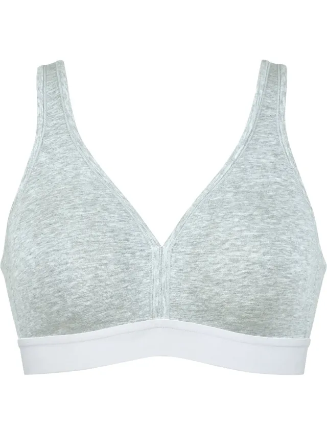 Naturana Katoenen soft bh - 86021 - Grey melange