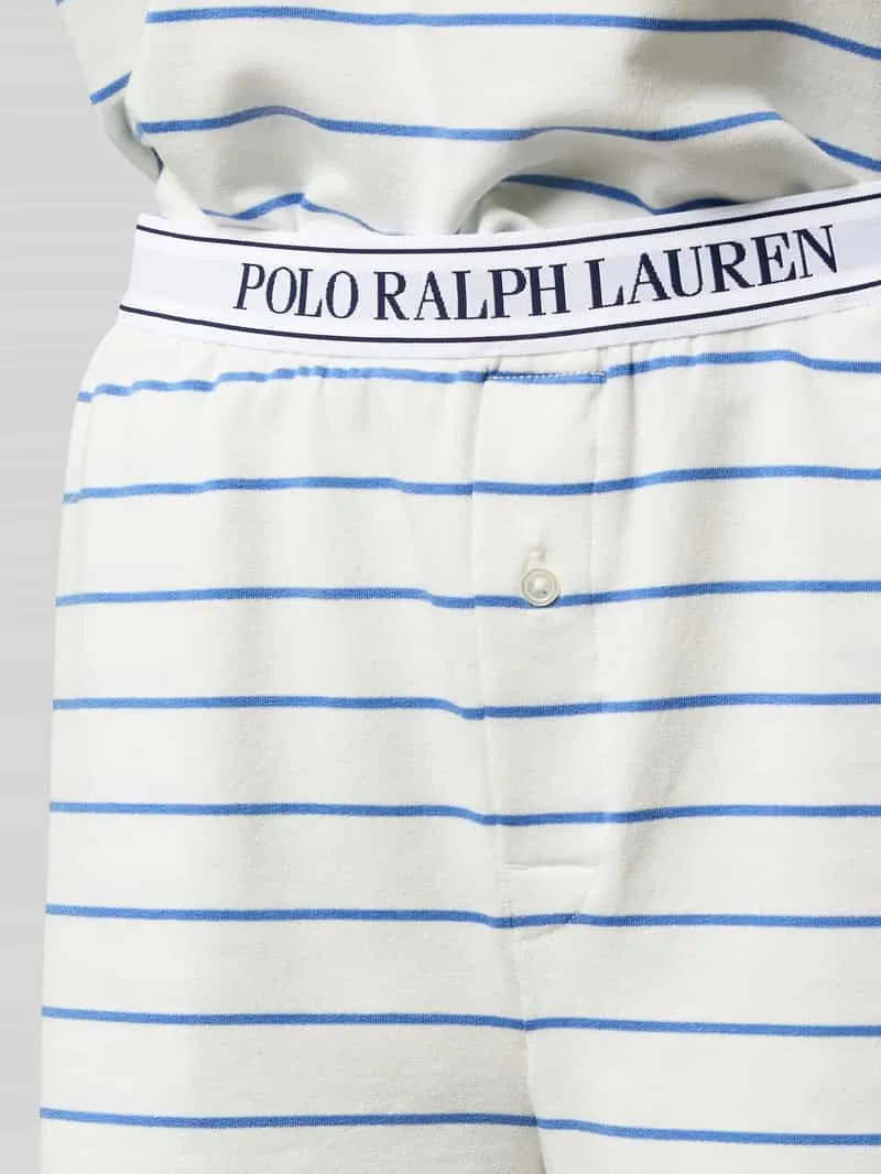 Polo Ralph Lauren Pyjama met logostitching en elastische band met logo offwhite, foto 2