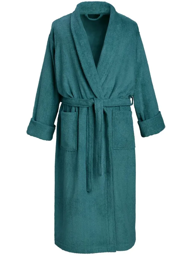 De Witte Lietaer Badjas Etrusk Lake Green - S - Unisex - Katoen - Groen