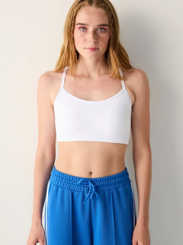 Penti Geribbelde Jersey Bralette Wit