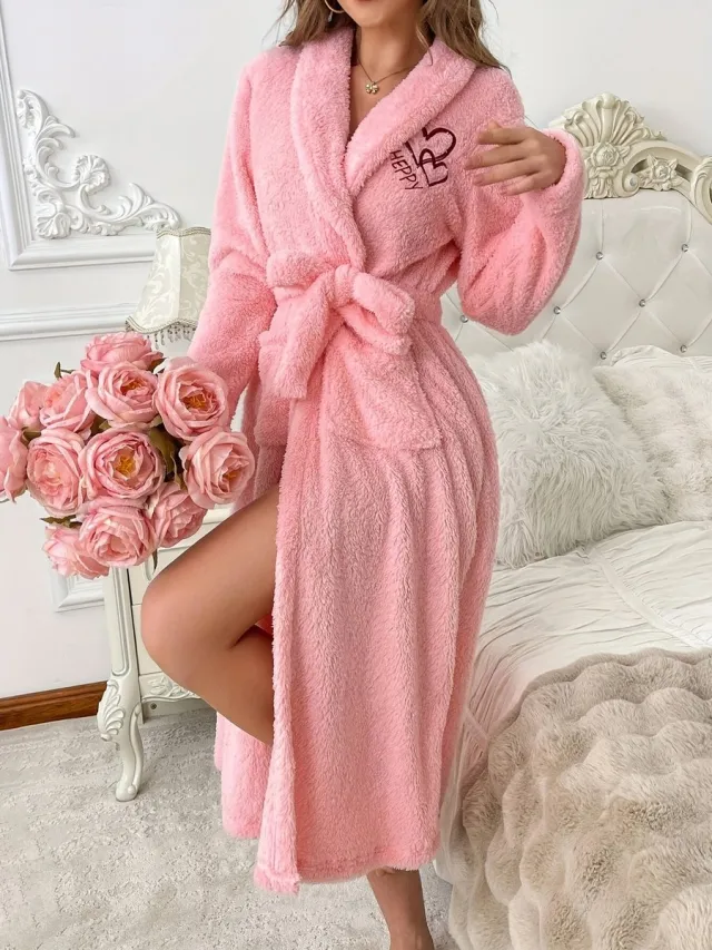 Currero Badjas Dames - Fleece - Katoen - Badstof - Sauna - Hamam - Wafel - Bathrobe - Duster - Ochtendjas - Spa - Kimono - Roze