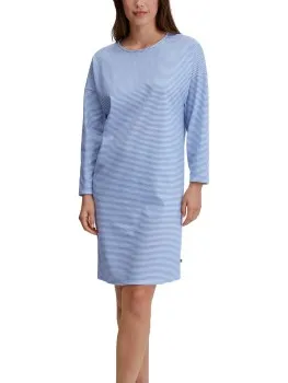 Calida Lovely Nights Long Sleeve Nightdress Versch.kleure/Patroon,Blauw