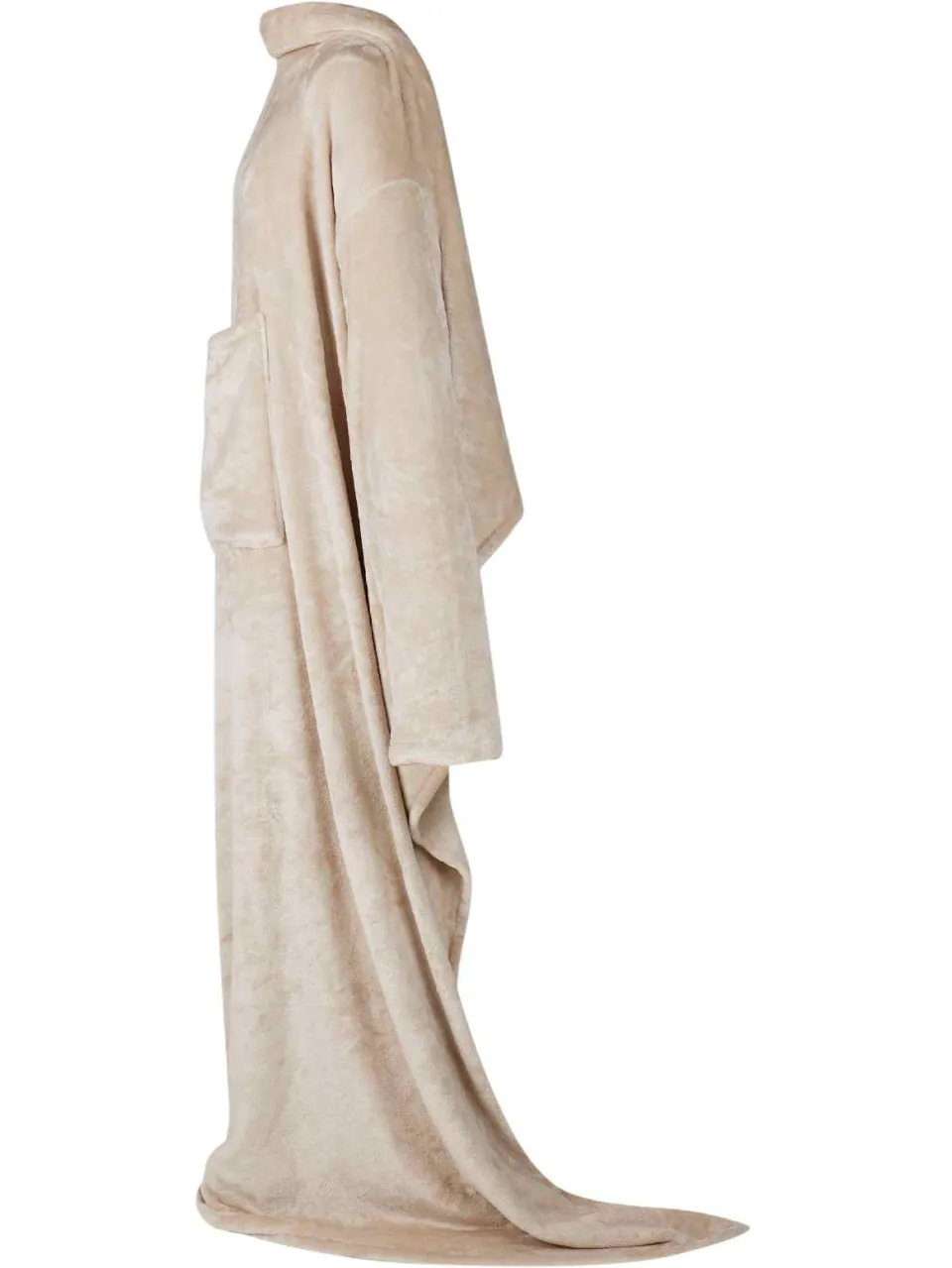 vidaXL Deken hoodie Beige F Flanel, foto 3