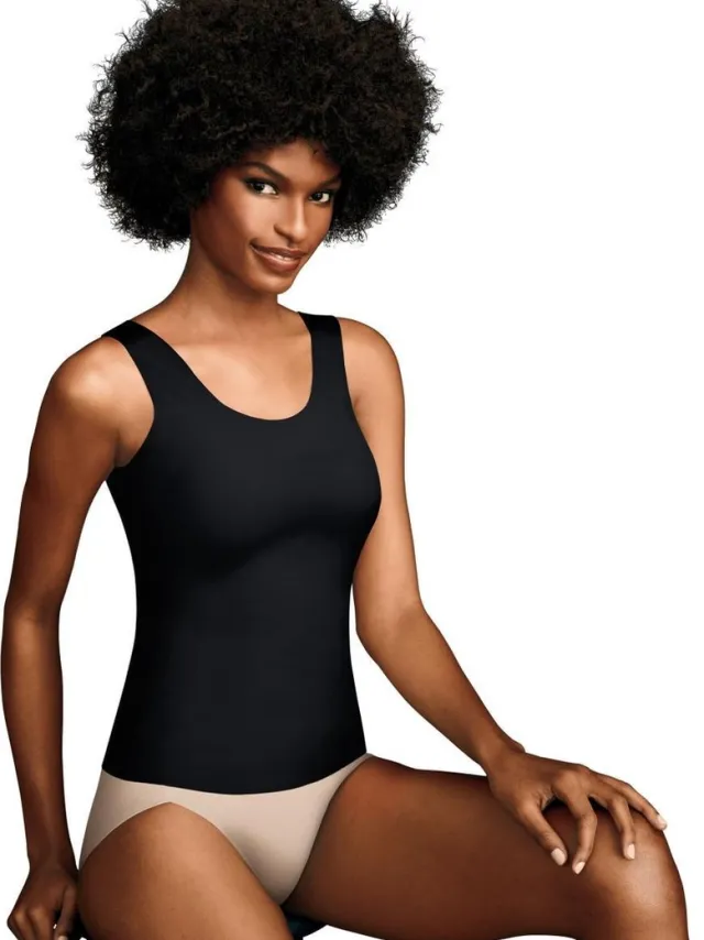 Maidenform Sleek Smoothers-Shaping 2-Way Tank Top Zwart