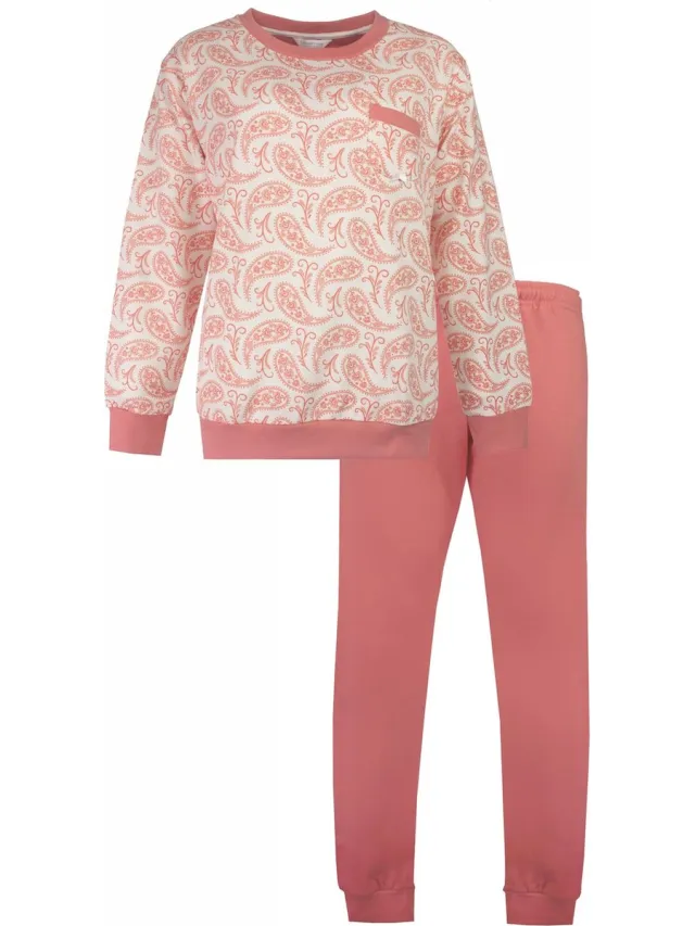Tenderness Dames Pyjama - Fleece - Ronde Hals - Roze