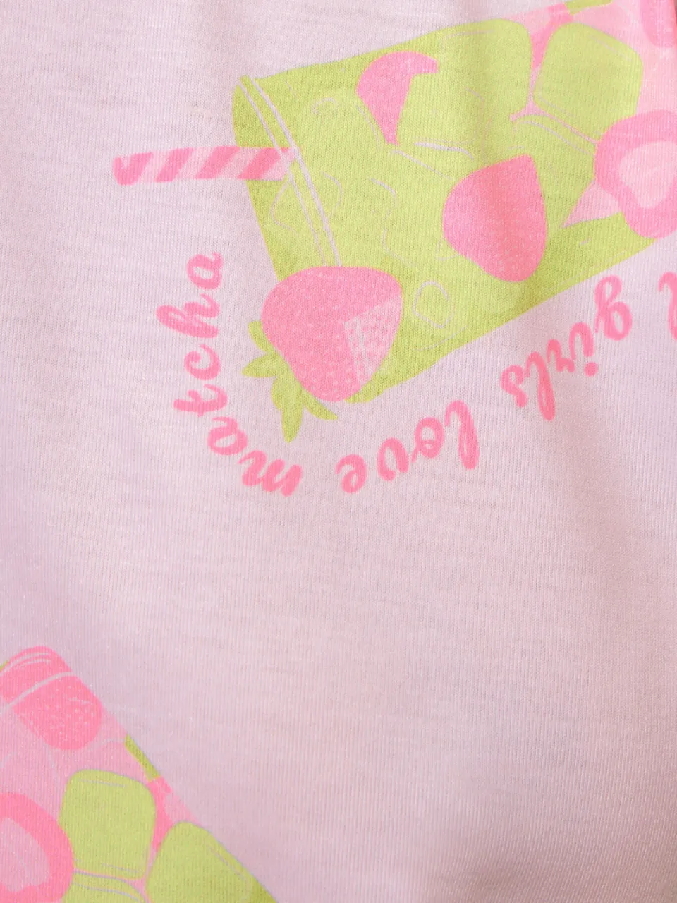 Limited Collection Pyjamaset Met Matcha Print In Lichtroze roze, foto 5