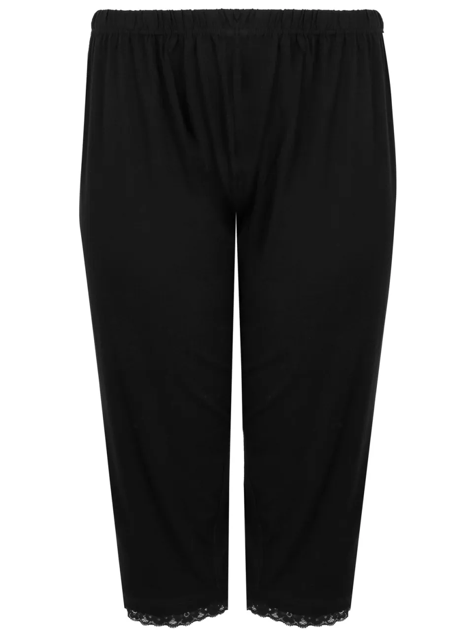 Yours Cropped Pyjamabroek Van Katoen Met Sierkant In Zwartsize 66-68, foto 2