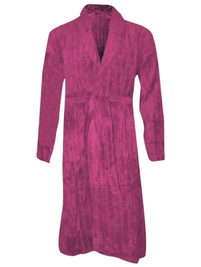 Proact Badjas Katoen Fleece fiber, zonder capuchon, kleur Fuchsia Roze