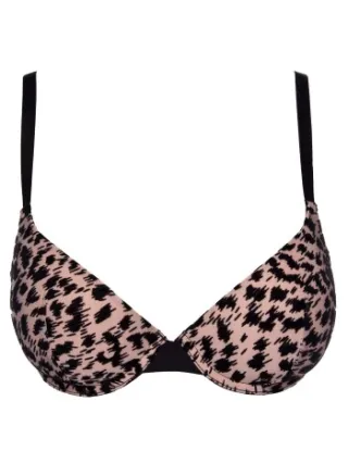 Wonderbra Ethnic Chic T-shirt bh beige met luipaardprint Zwart,Groen,Versch.kleure/Patroon,Beige