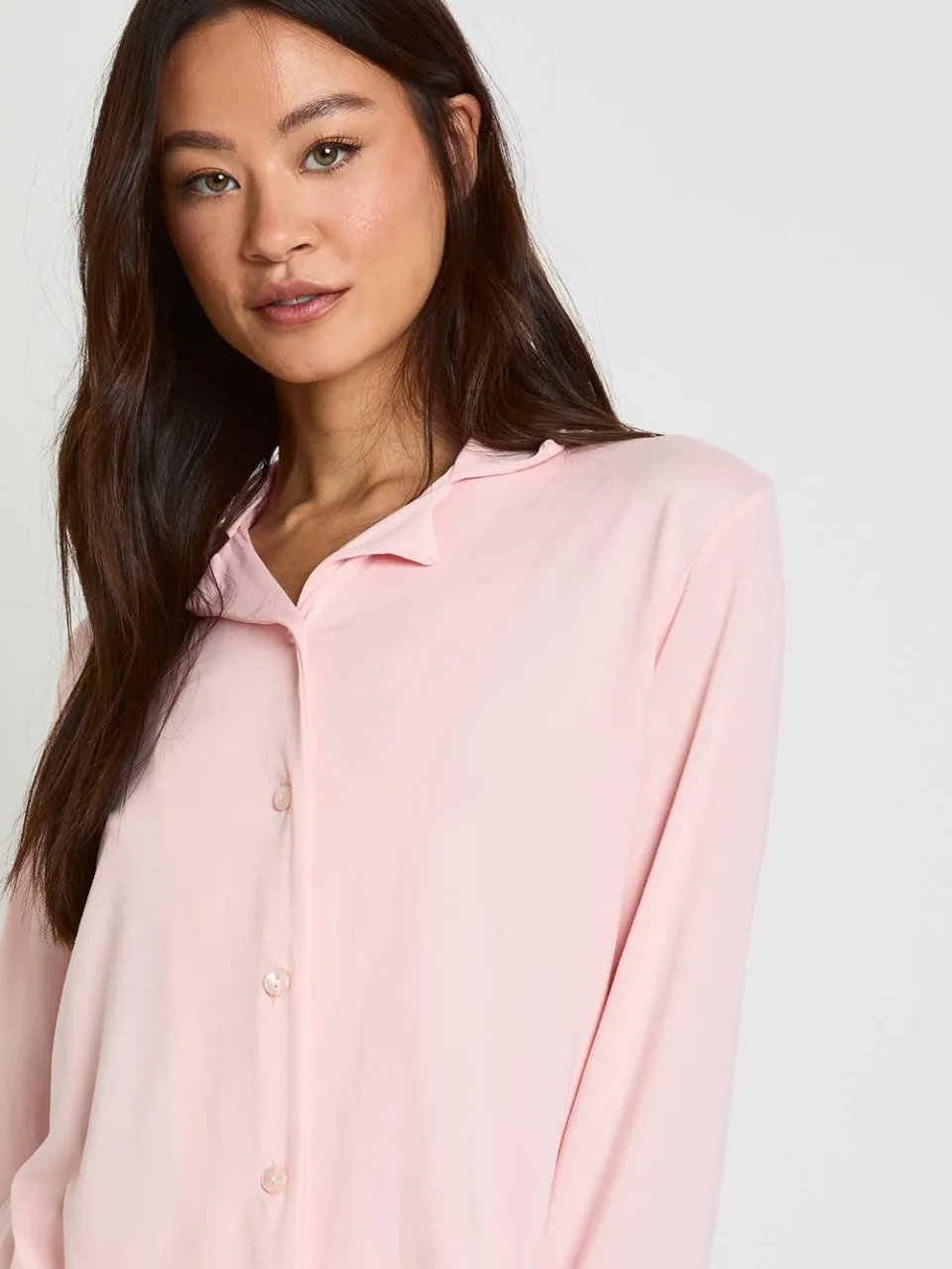 boohoo Dames Pyjamasset voor lange personen: langarmshirt & broek baby roze, foto 4