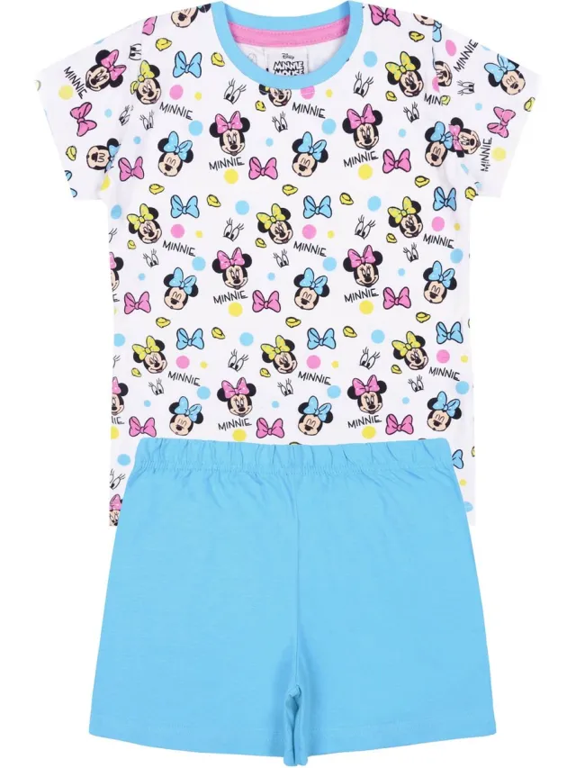 Disney Blauw-witte pyjama met terugkerend Mini Mouse DISNEY motief wit-blauwe