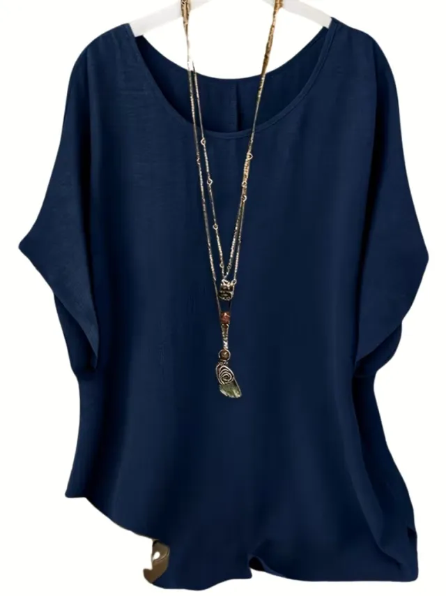 Currero Topje Dames - Top Kleding - Shirt - Blouse - Kort - Volwassen - Blauwe marine