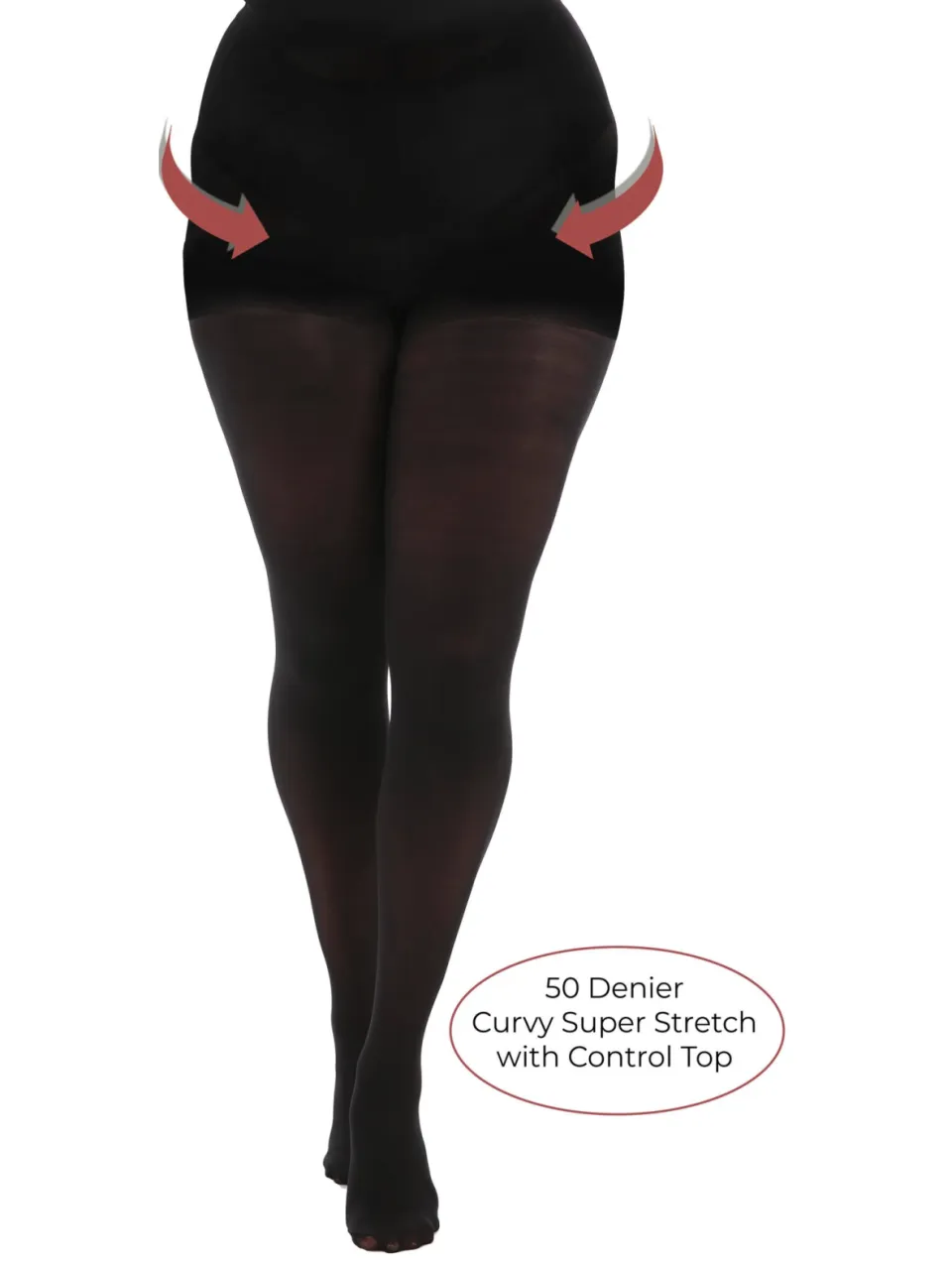 Pamela Mann corrigerende plus size panty 50 denier zwart, foto 3