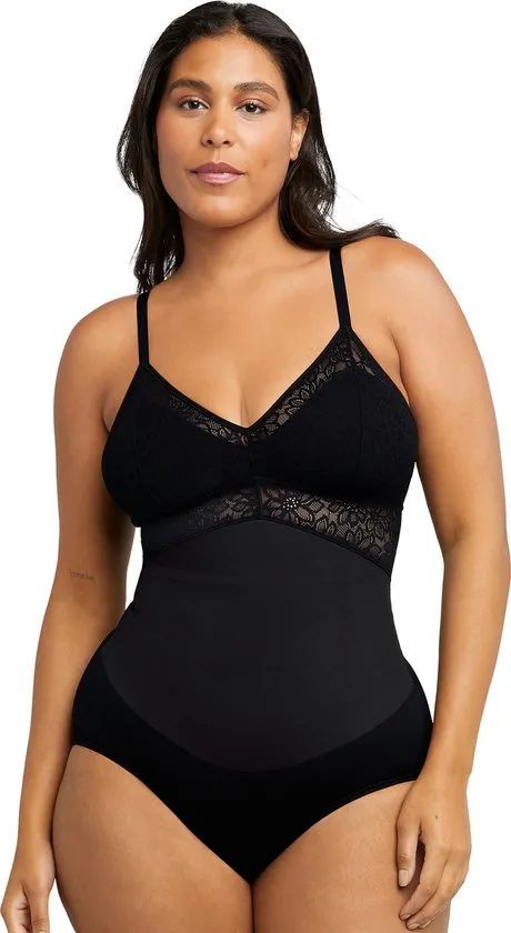 Maidenform Maat L Tame Your Tummy Kanten Body Dames Corrigerend Ondergoed - Zwart
