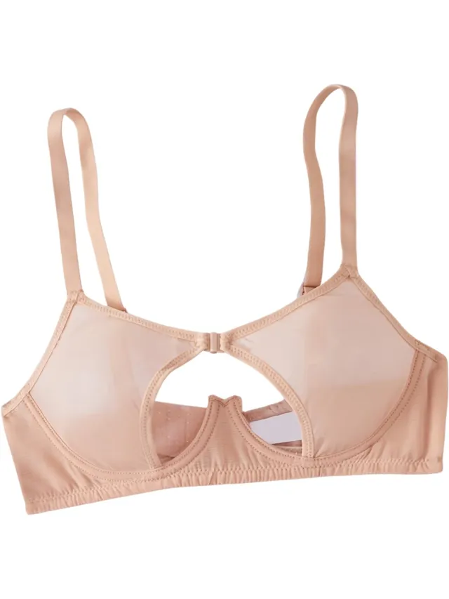Currero BH Zonder Beugel - Strapless - Zonder Bandjes - Met Voorsluiting - Push-up Bh's - Comfort Beha - Comfortabel - Grote Sluiting - Beige - Cupmaat