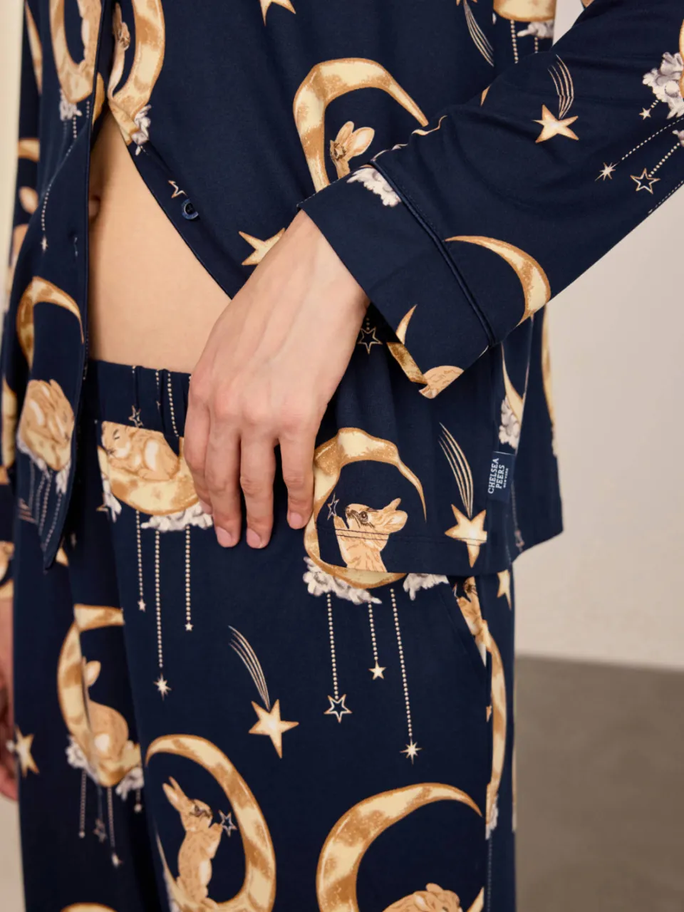 Chelsea Peers pyjama donkerblauw donkerblauw/okergeel, foto 6