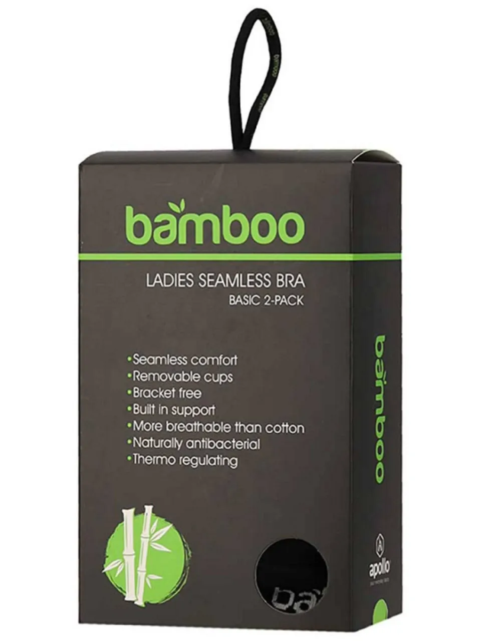 Apollo bamboe bh zonder beugel zwart, foto 4
