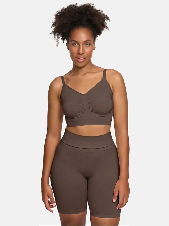 cfab Comfy Braun-S - BH Zonder Beugel Voorgevormd - Ondergoed - Naadlos Bruin