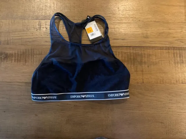 Emporio Armani Bralette donkerblauw kant zwart