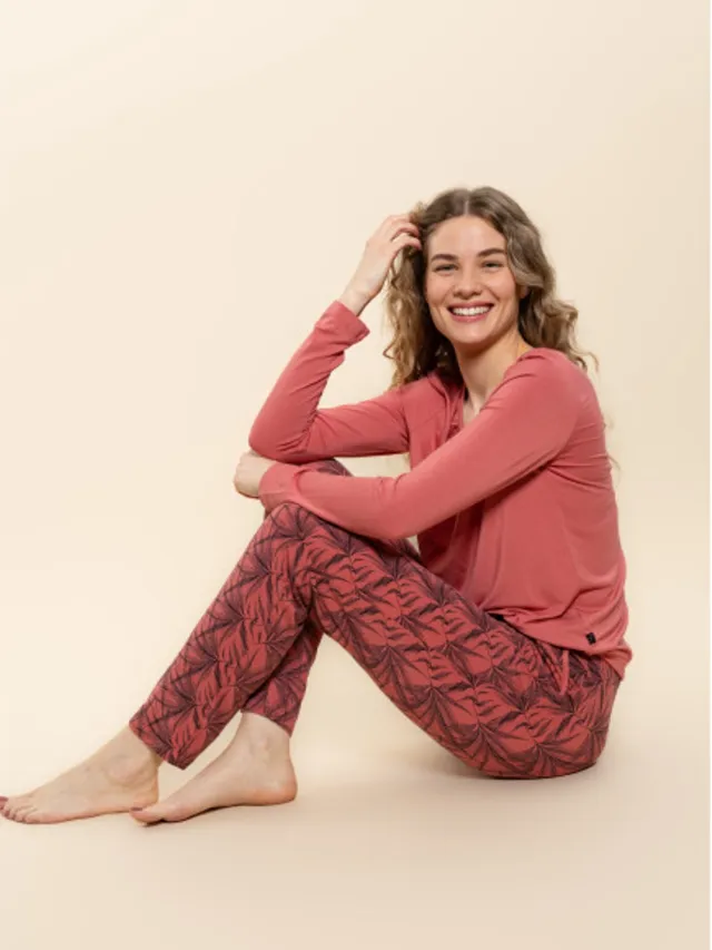 Charlie Choe Dames Pyjama Dusty Cedar Roze