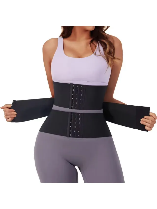 OUTARO Shapewear - Buikband - Figuurriem - Figuurcorrectie - Tailleriem - Sport- en fitness shapewear - Buikcorrectie - Kleding met haakjes - Samendrukkende band - Zwart