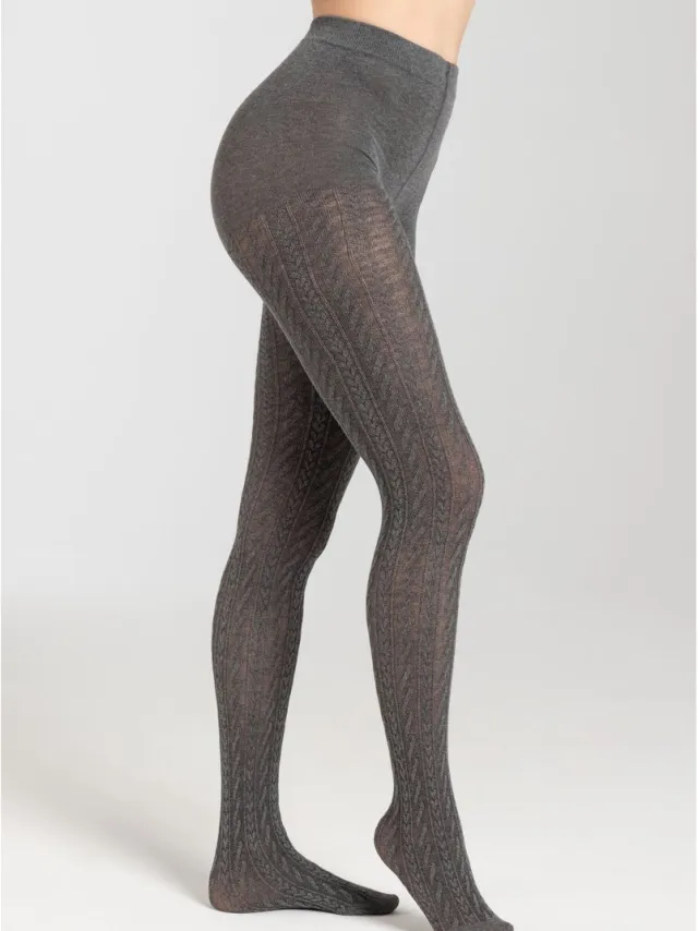 S.Oliver , Knusse panty, gebreide panty, warm dark grey mélange