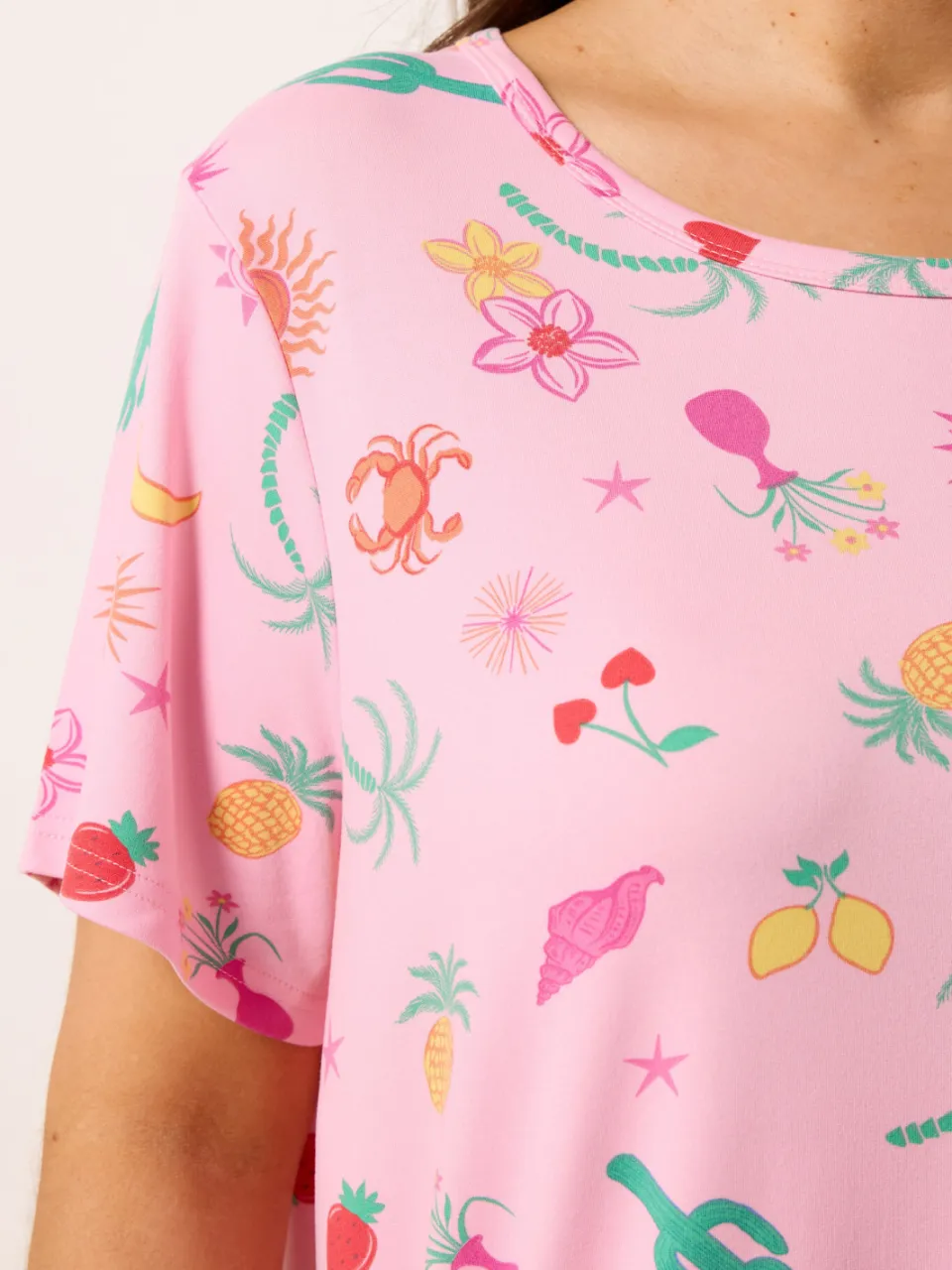 Yours Roze Zomerprint Nachthemd Met Lange Achterkant-52, foto 5