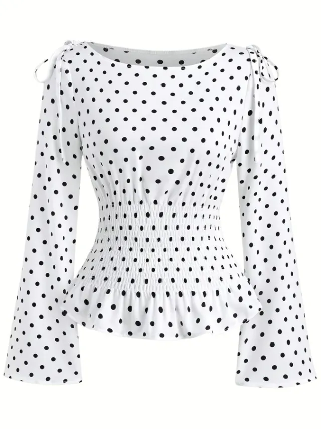 Currero Topje Dames Polkadots - Mouwloze Top - Singlet - Kleding - Shirt - Blouse - Kort - Volwassen - Wit