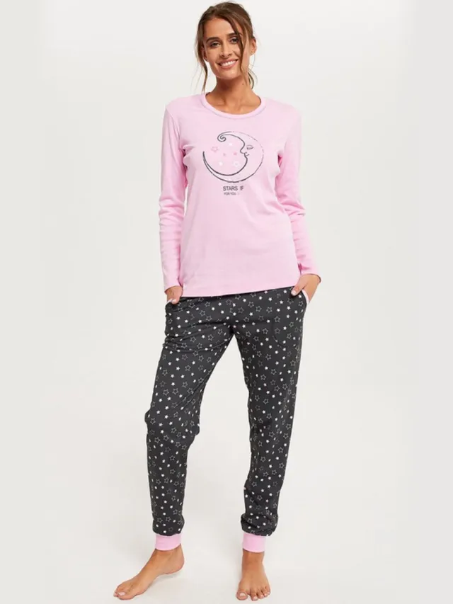 Italian Fashion Antilia katoenen pyjama voor dames Roze