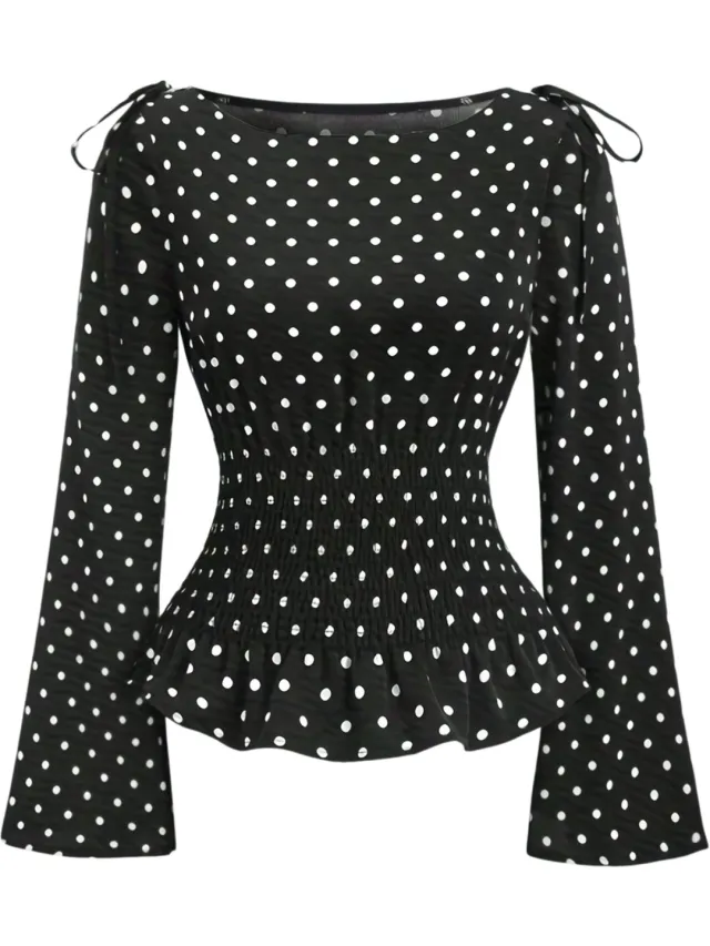 Currero Topje Dames Polkadots - Mouwloze Top - Singlet - Kleding - Shirt - Blouse - Kort - Volwassen - Zwart