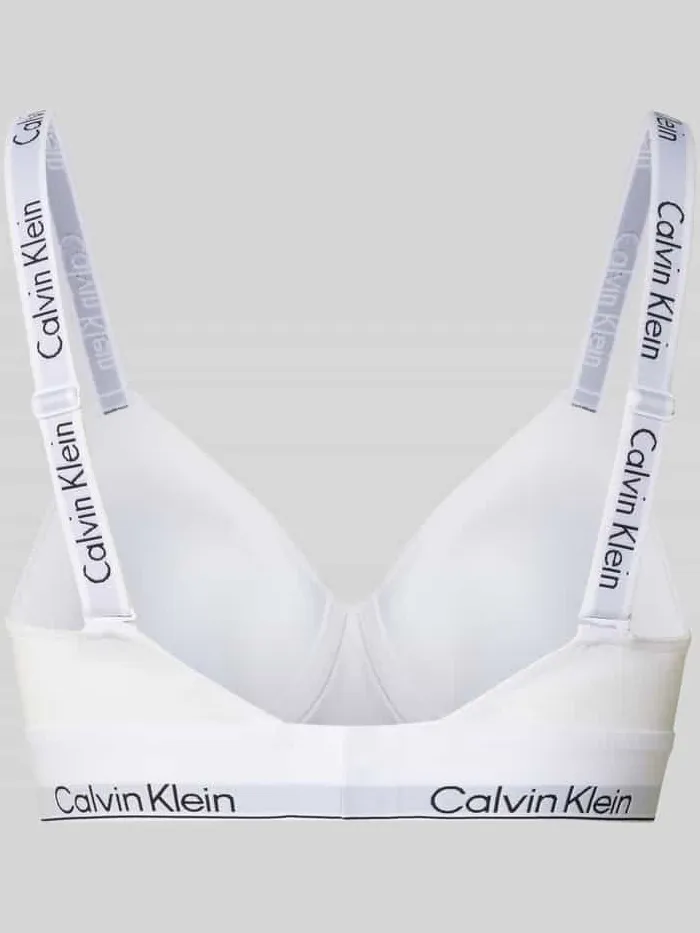 Calvin Klein Bralette met label in band wit, foto 2