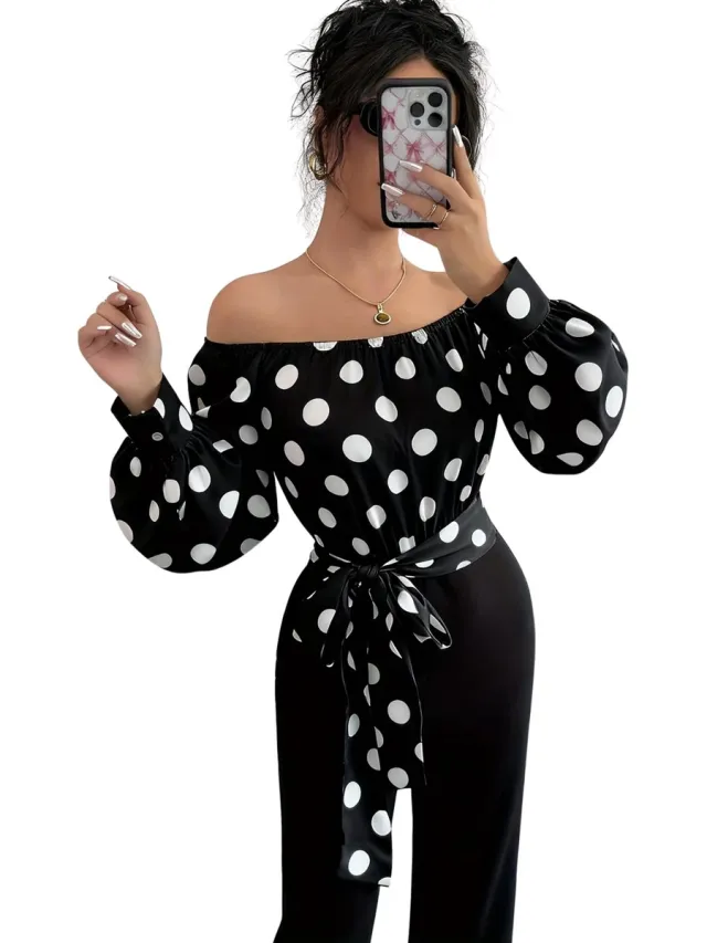 Currero Topje Dames Polkadots - Mouwloze Top - Singlet - Kleding - Shirt - Blouse - Kort - Volwassen - Zwart Lichtwit Zwart + Licht Wit