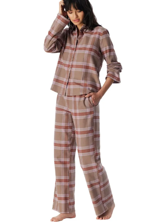 Schiesser flanellen dames pyjama met knoopsluiting - Ruit - Selected! Premium - 46 Schiesser flanellen dames pyjama met knoopsluiting - Ruit - Selected! Premium - 46